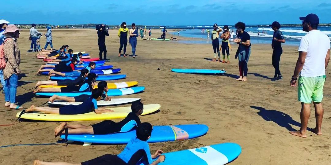 Nos enfants font du surf